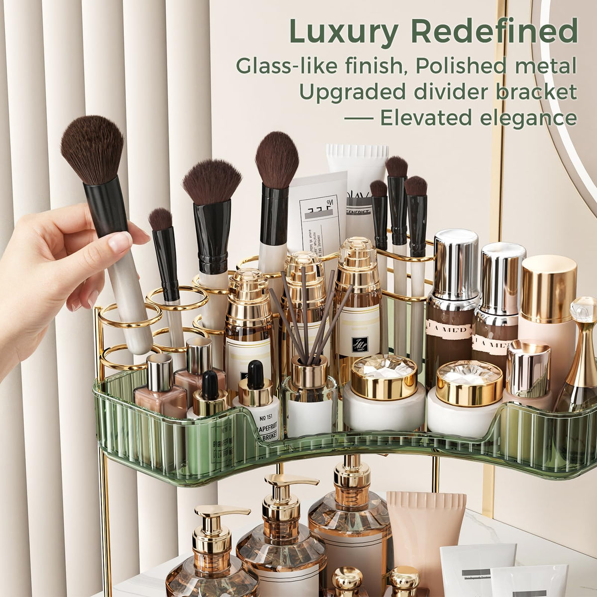 BEFSOP raised-edge trays prevent spills and protect your vanity.