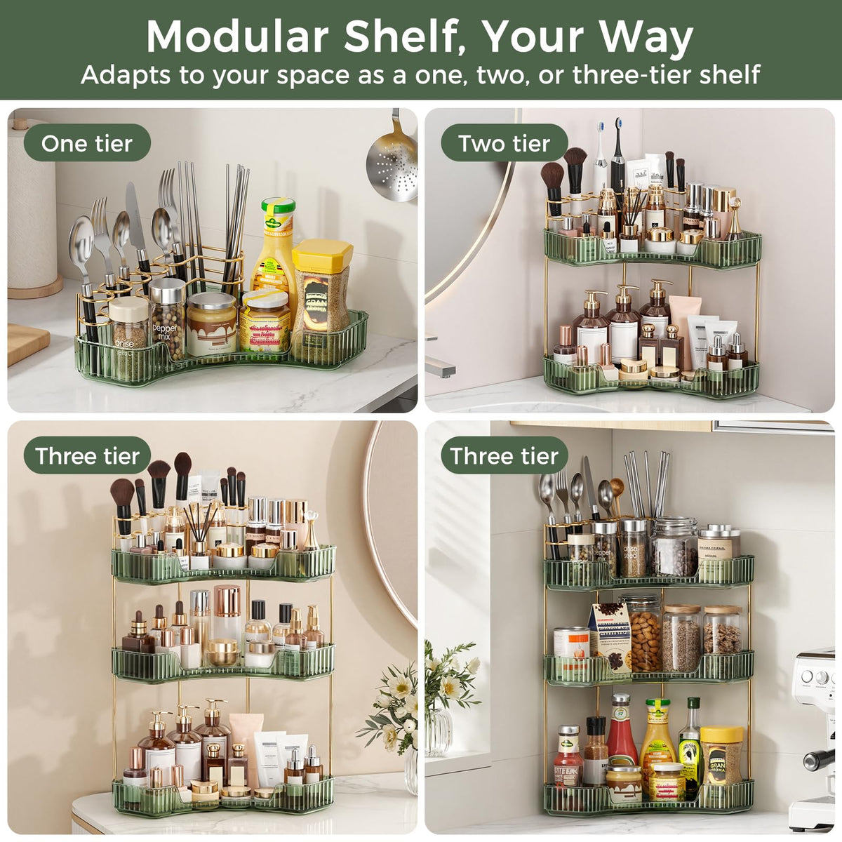 BEFSOP space-saving design maximizes corner storage for daily essentials.
