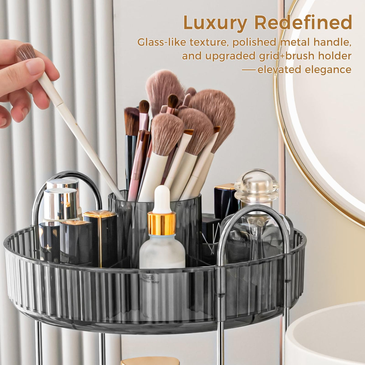 BEFSOP sturdy metal stand provides stable support for fully loaded shelves.