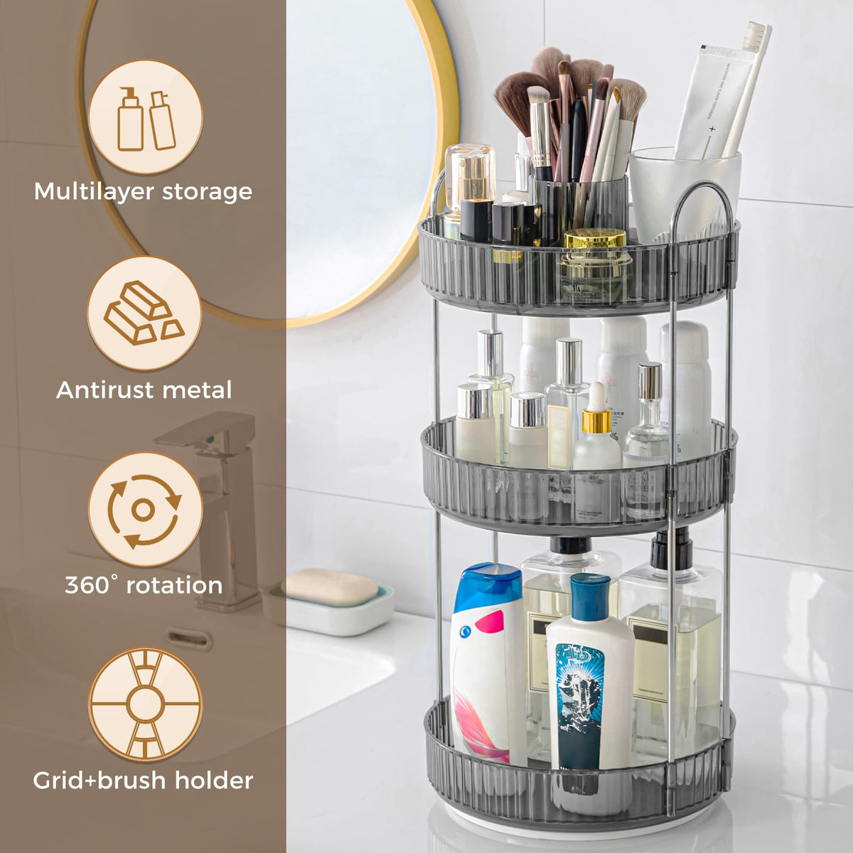 BEFSOP wide application design fits perfumes, cosmetics, and jewelry in one place.