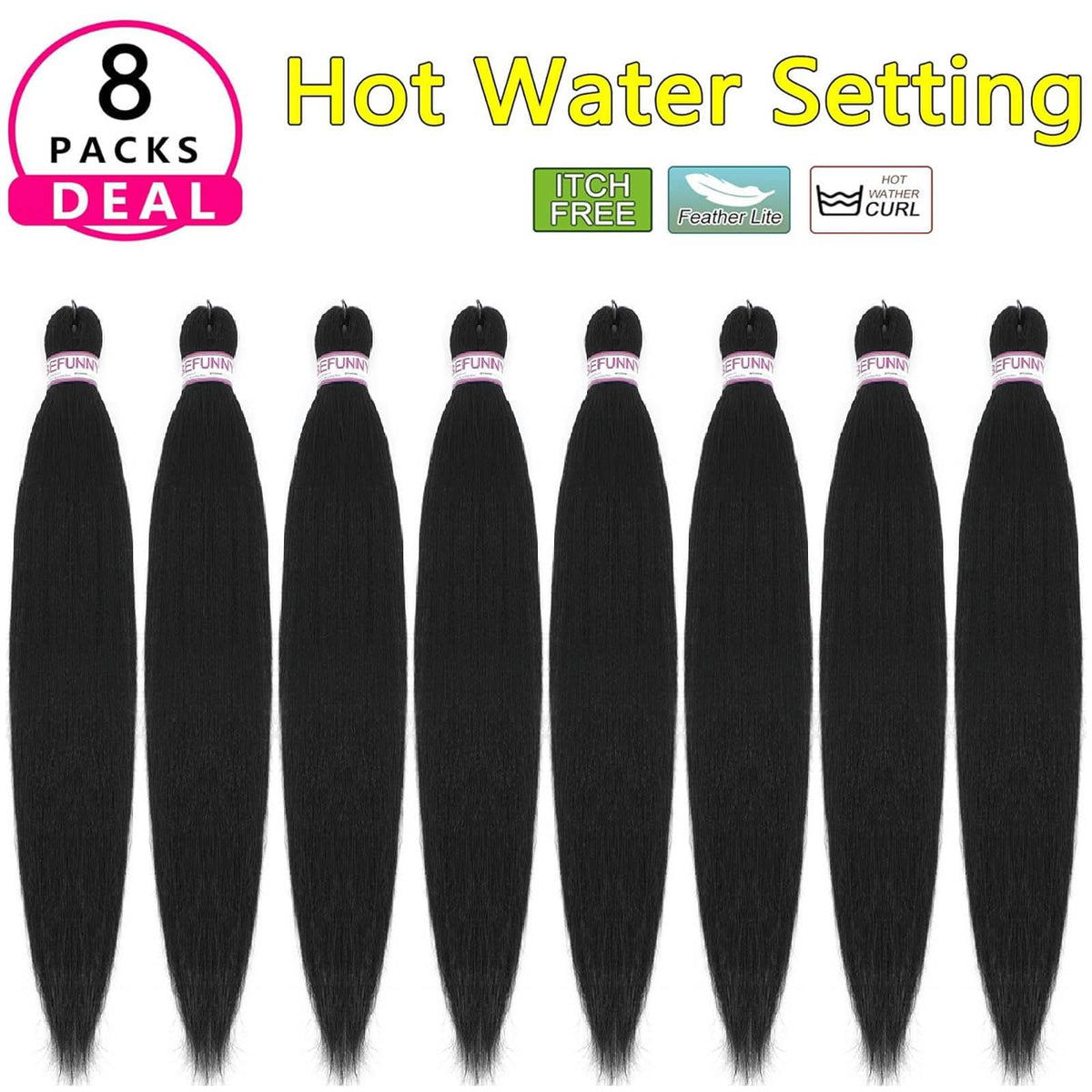 BEFUNNY pre-stretched braiding hair 24in close-up shows soft, manageable texture