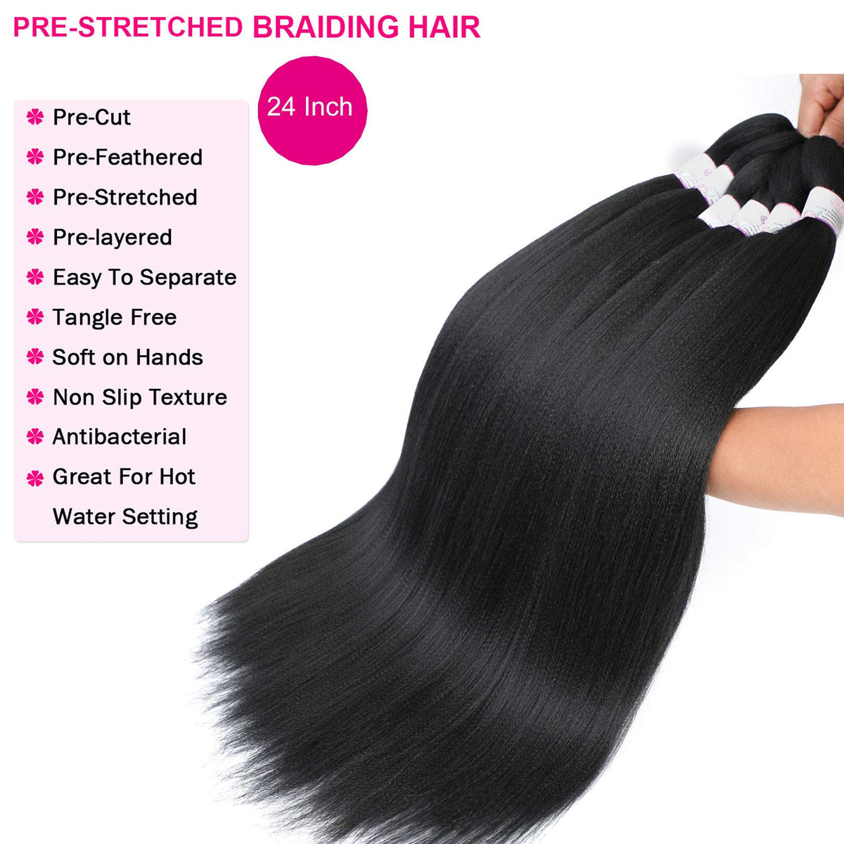BEFUNNY 24-inch braiding hair length view highlights generous reach