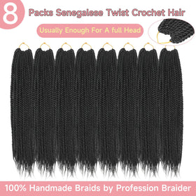 BEFUNNY Senegalese twist close-up texture 18in shows synthetic hair sheen.
