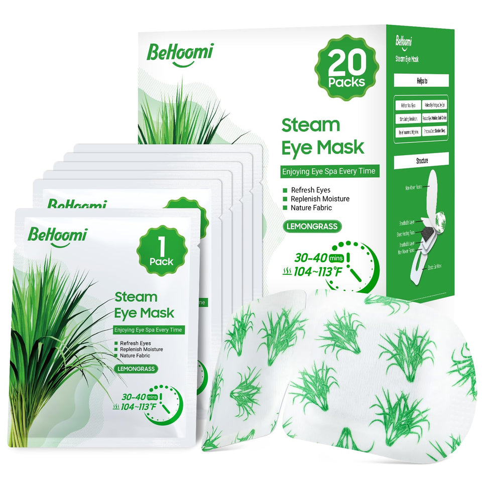 BeHoomi 20-packs packaging, a convenient steam eye mask set for gifting.