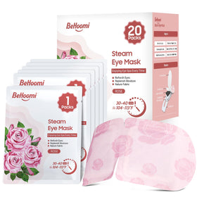 BeHoomi Rose steam eye mask pack ready for daily relaxation and travel.