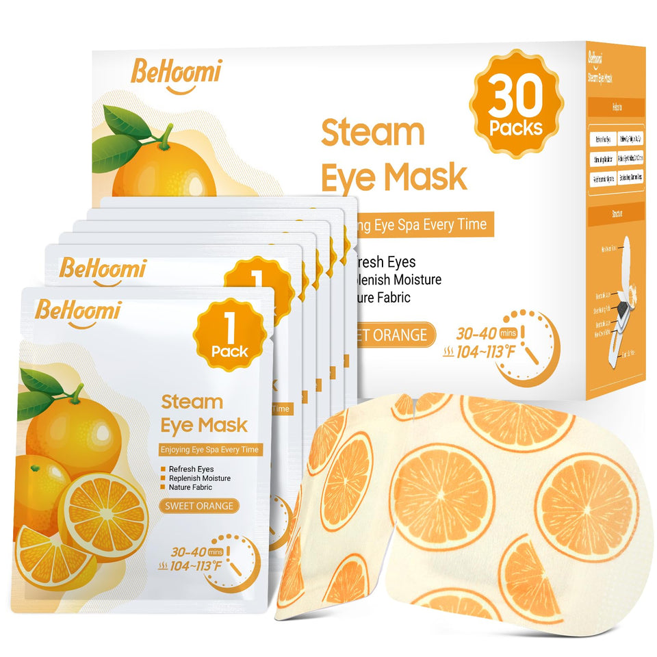 BeHoomi steam eye mask pack ready for instant relaxation