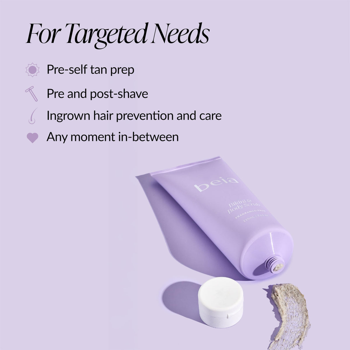Beia glycolic acid exfoliator promoting even texture and softness