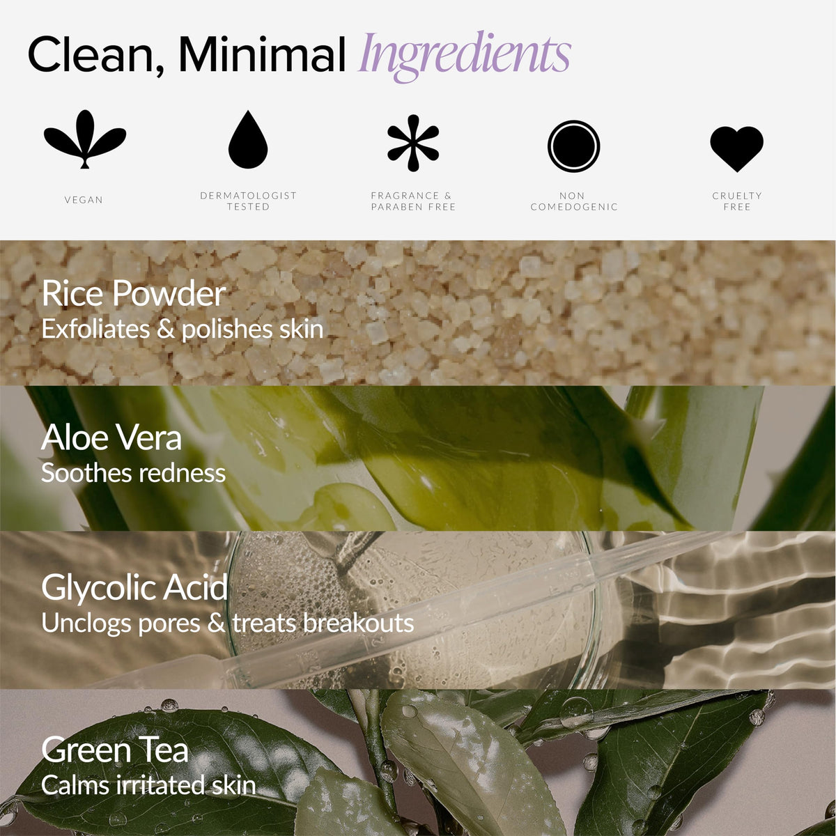 Beia green tea soothing formula for sensitive skin during exfoliation
