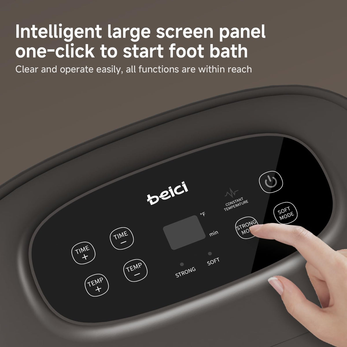 Beici foot spa with PTC heating for safe, stable warmth