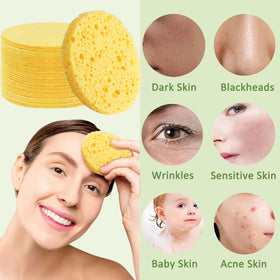 Beieverluck facial sponges deep-clean action lifting dirt and makeup with moisture.