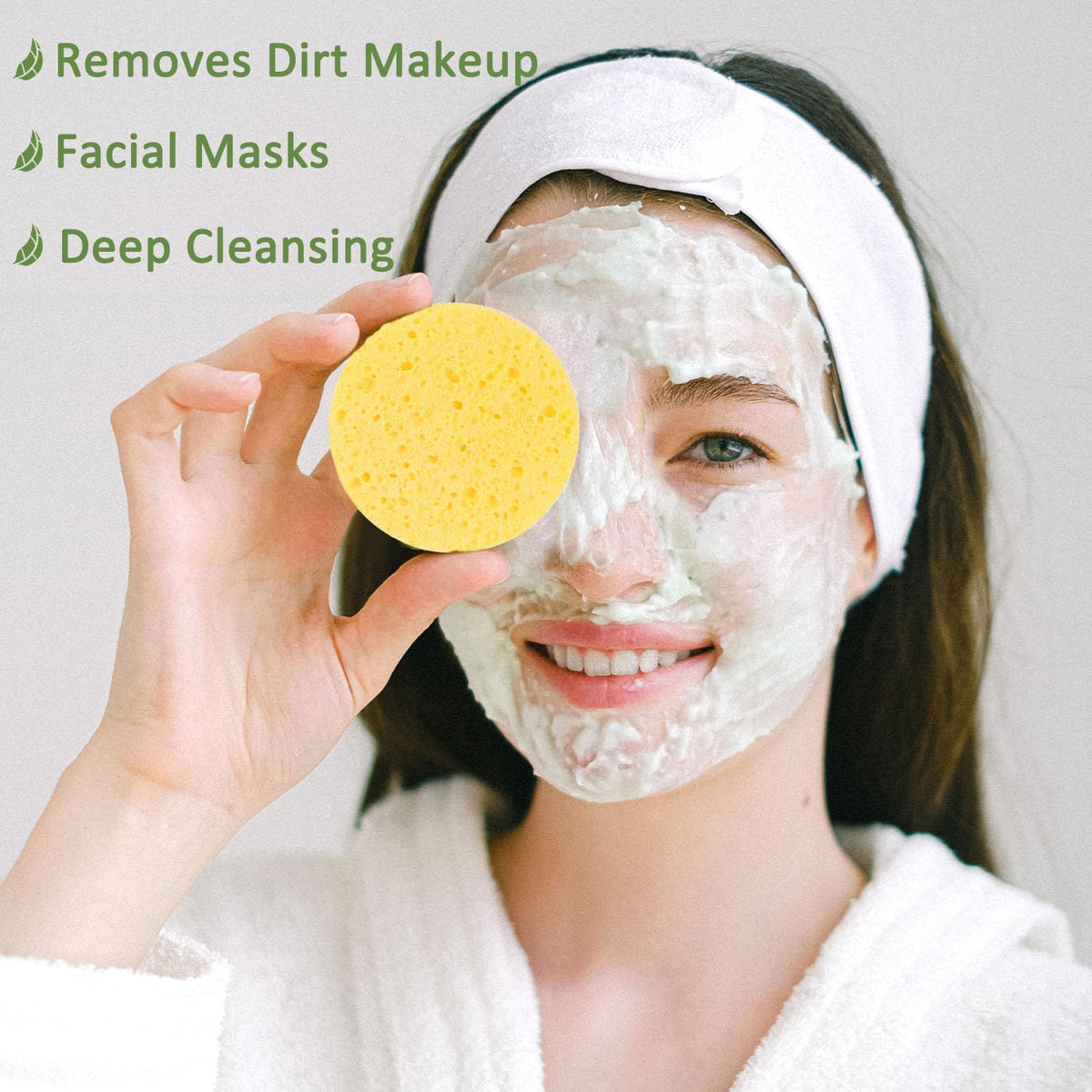 Beieverluck facial sponges remove makeup and masks with minimal irritation.
