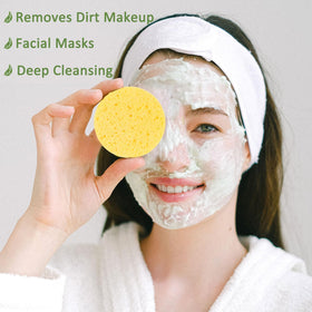 Beieverluck facial sponges remove makeup and masks with minimal irritation.
