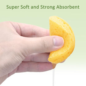 Beieverluck facial sponges soaking in water show expansion and plush surface.