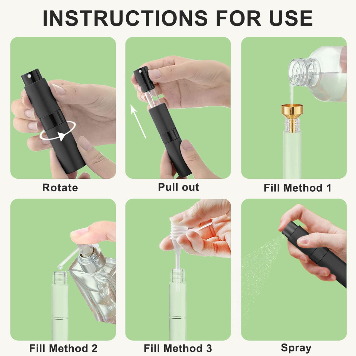 Beieverluck portable 8ml travel bottle fits pockets for on-demand scent.