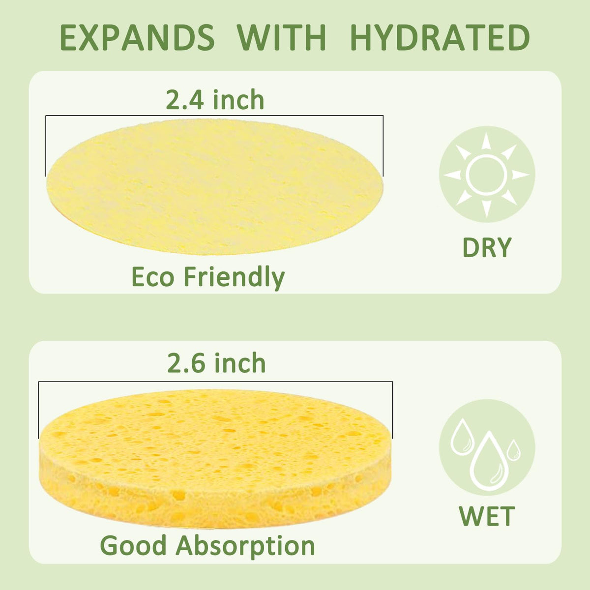 Beieverluck wood pulp material sponges close up reveal absorbent texture for gentle cleansing.