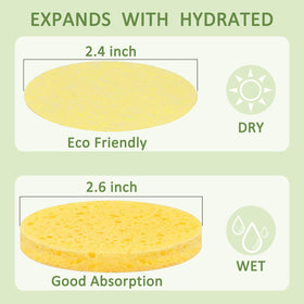 Beieverluck wood pulp material sponges close up reveal absorbent texture for gentle cleansing.