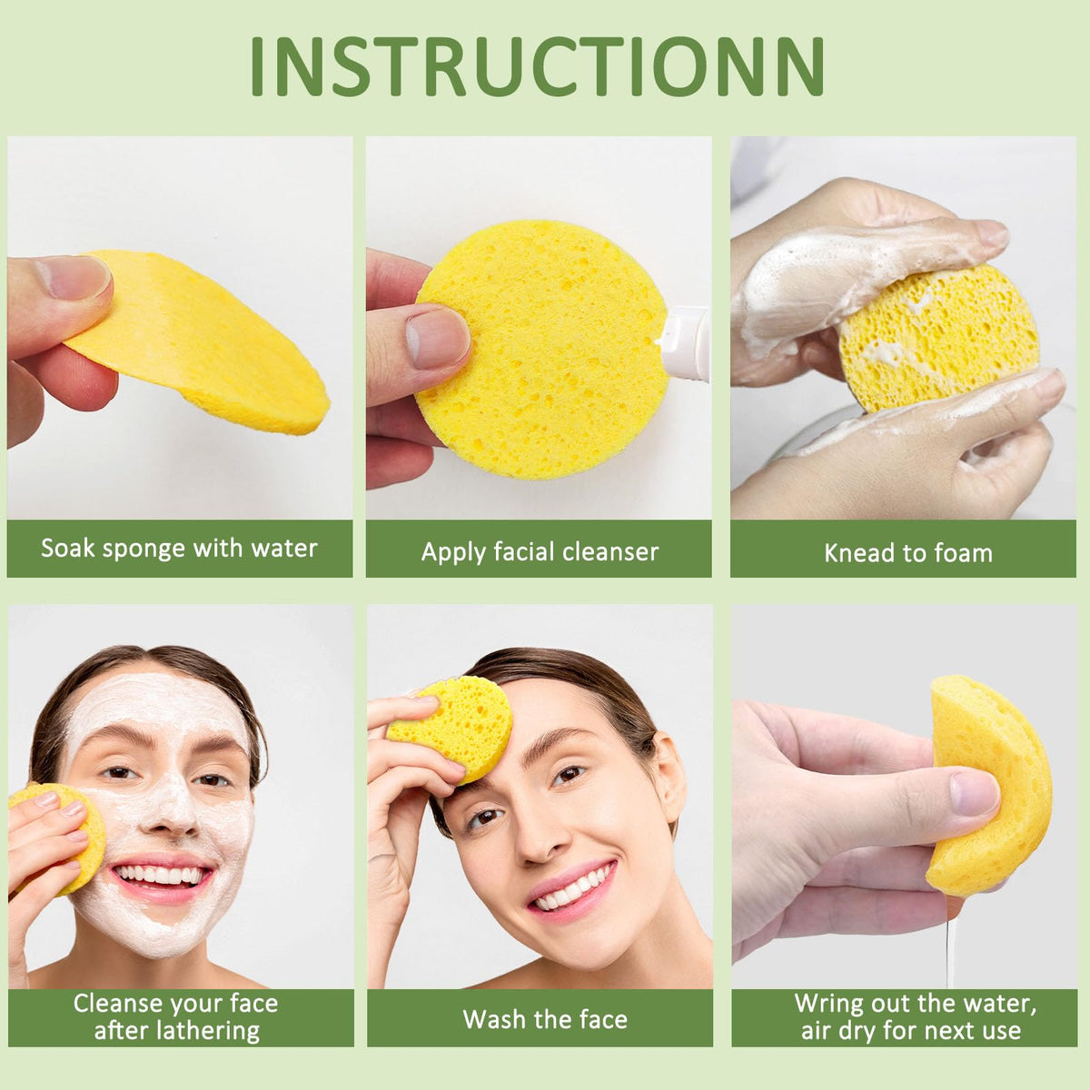 Beieverluck yellow compressed sponges showcased as affordable disposable cleansing solution.