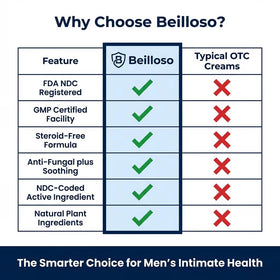 Beilloso NSF-verified safety standard inspires trusted intimate skincare.