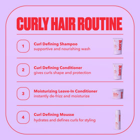 Model's curls with shine and moisture from BEING CURL POWER MOUSSE.