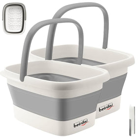 Beinilai collapsible foot bath folded for compact storage in small spaces.