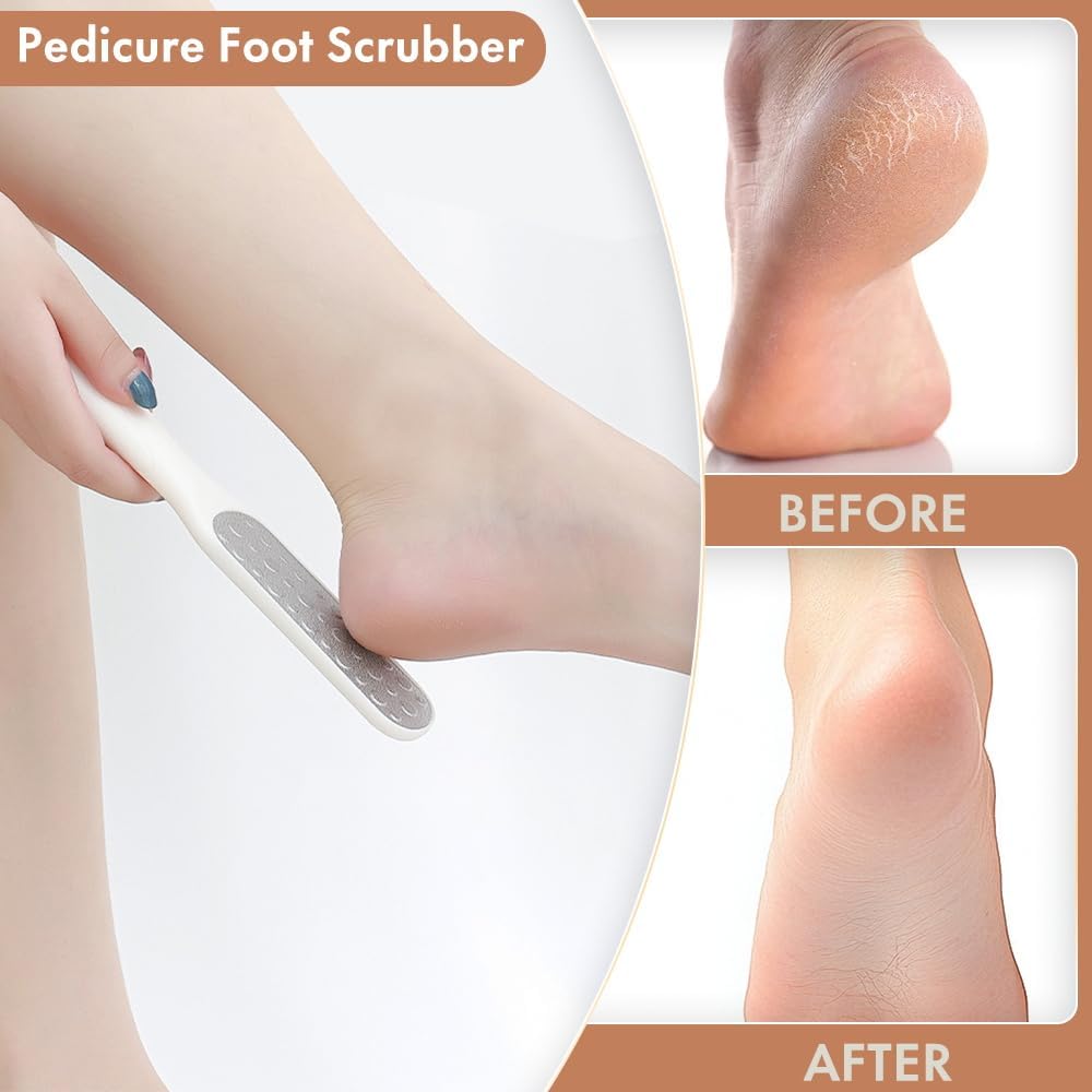 Beinilai dual-sided foot scrubber removes calluses and smooths.