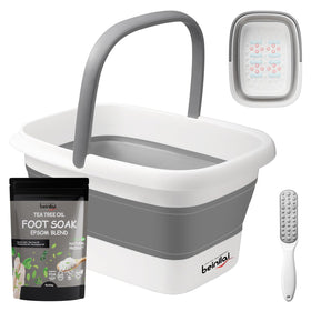 Beinilai foldable foot bath compact for easy storage and portability.