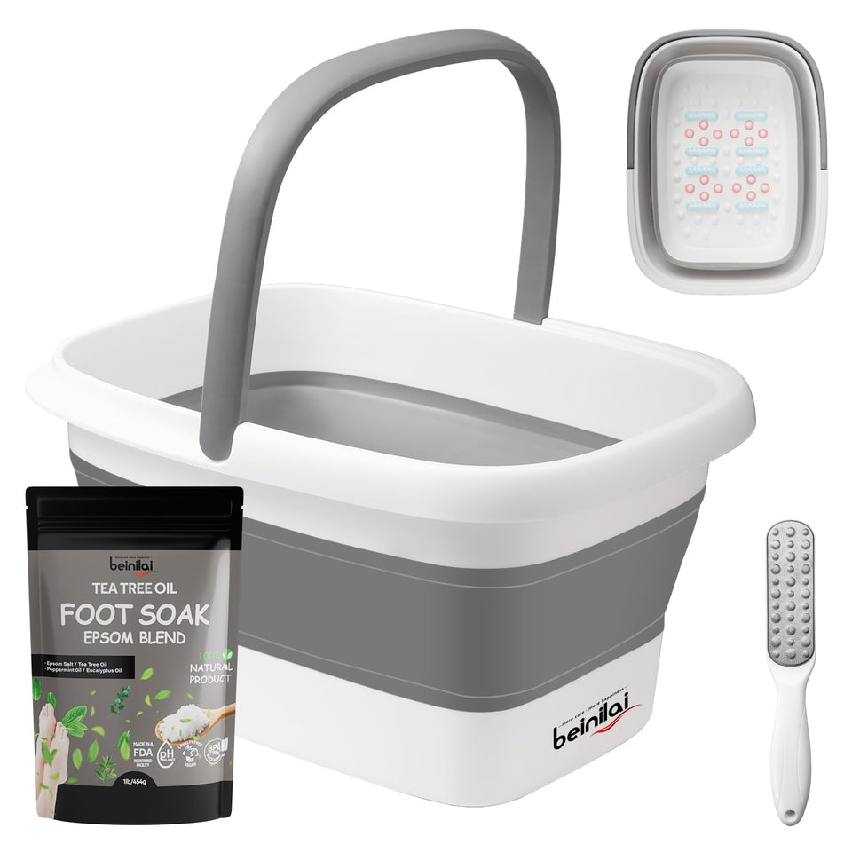 Beinilai foldable foot bath compact for easy storage and portability.