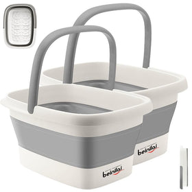 Beinilai foot spa tub open with handles for easy travel and transport.