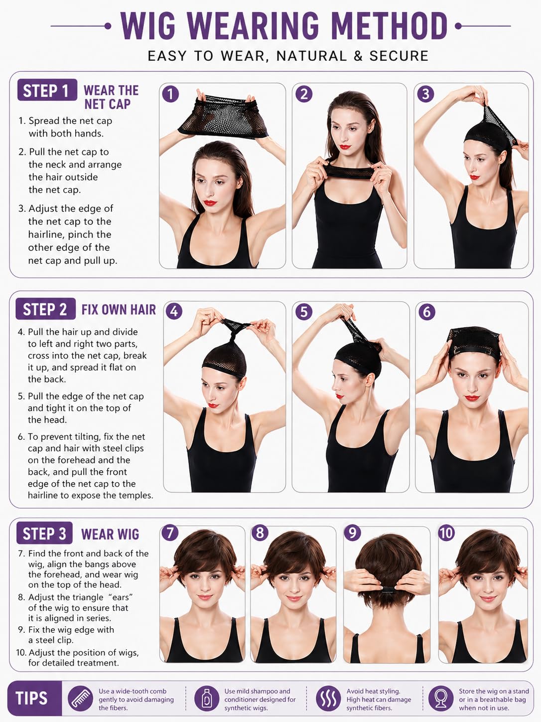 BeiSDWig platinum pixie cap-construction ensures a comfortable fit.