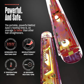 Bekind Apex temperature memory display auto-sets heat for faster styling.