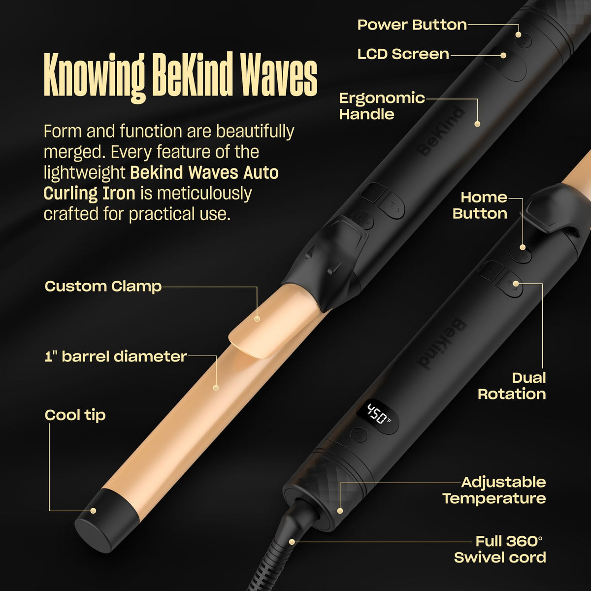 BeKind Waves dual voltage design supports travel styling anywhere.