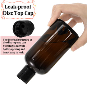 Bekith 8oz amber bottle with disc cap in travel kit.