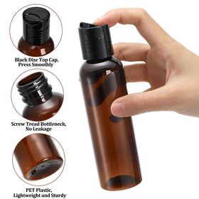 Bekith amber plastic bottles protect contents from light during trips.