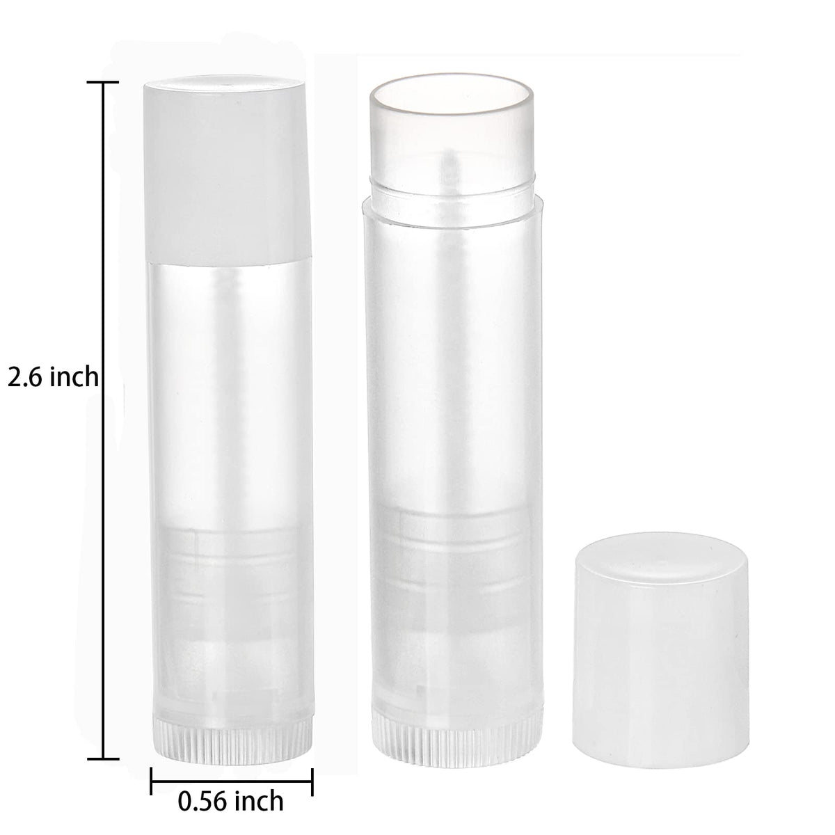 Bekith clear-body lip balm tube with white cap for easy identification.