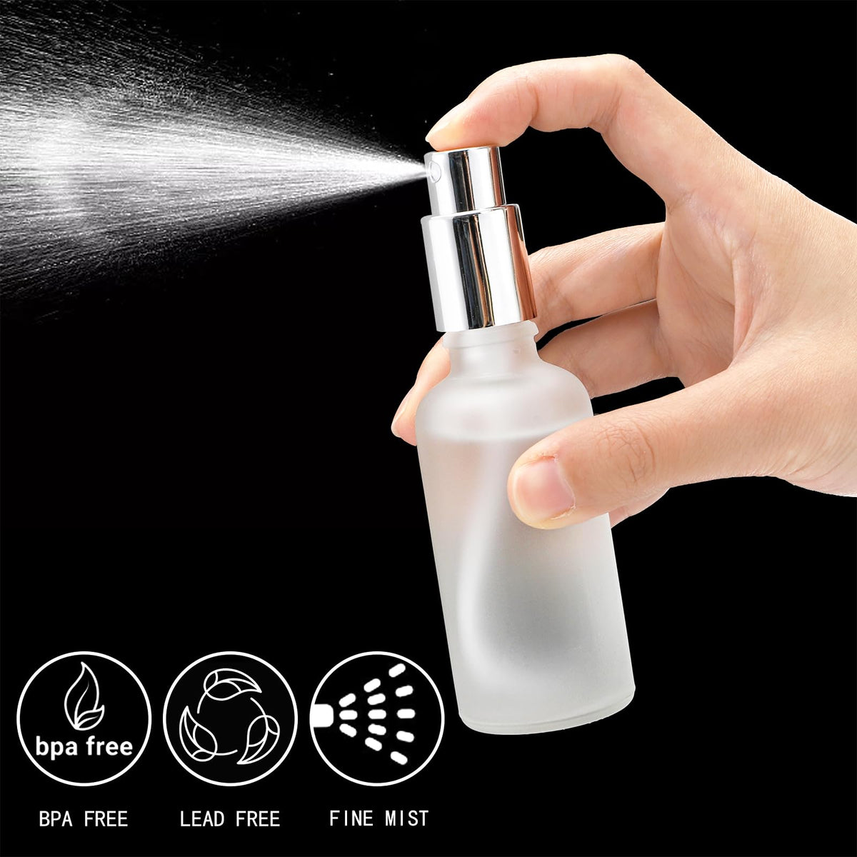 Bekith silver sprayer caps ensure a tight, leak-proof spray for travel.