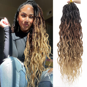 BEkjdiof faux locs 24 inch with wavy ends for dramatic length.