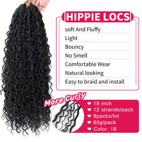 BEkjdiof Full-head 8-pack crochet hair for natural coverage.