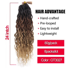 BEkjdiof goddess faux locs crochet hair with textured look.