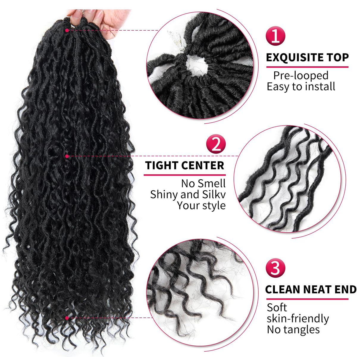 BEkjdiof Goddess Locs curly ends for a soft, full look.
