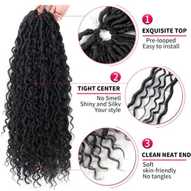 BEkjdiof Goddess Locs curly ends for a soft, full look.