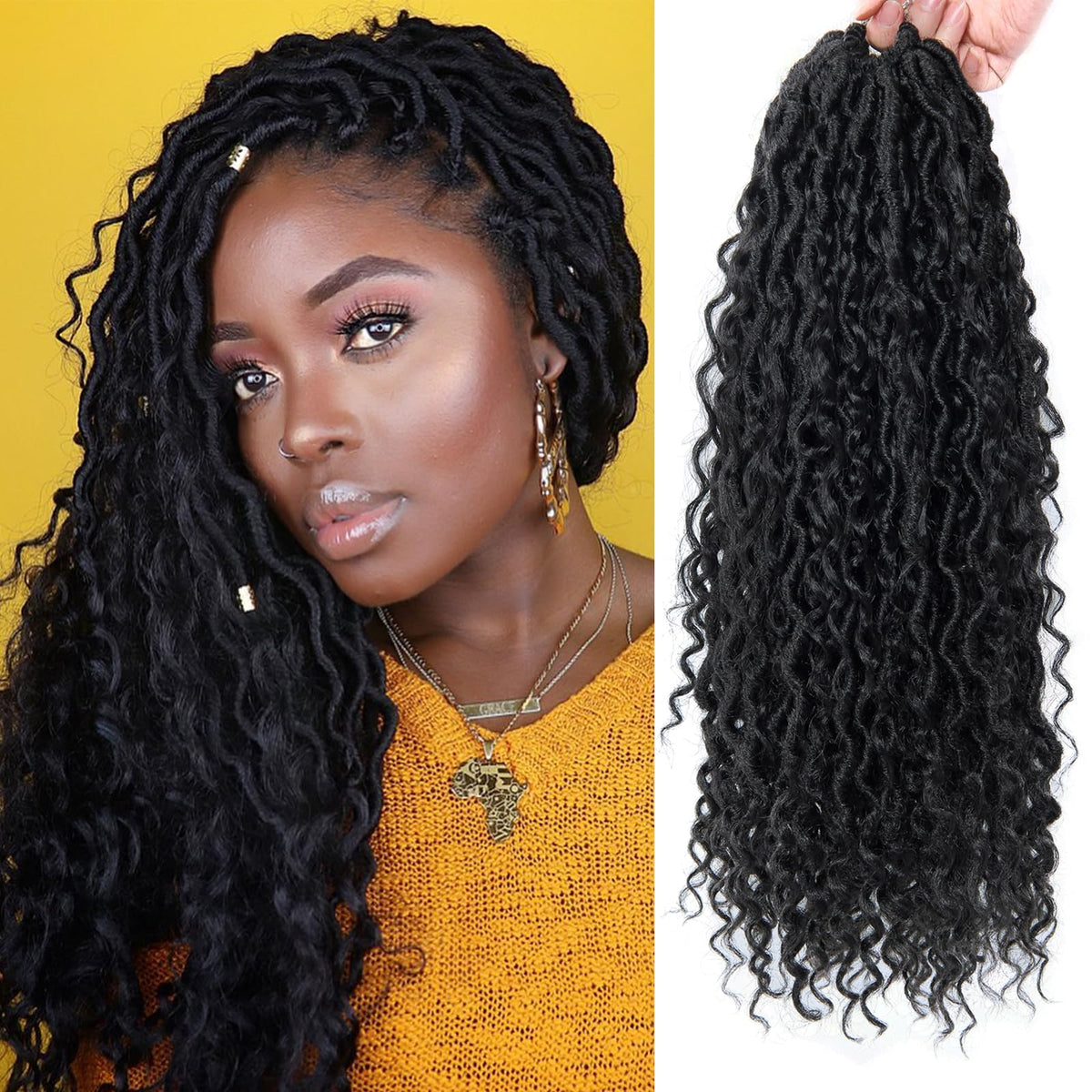 BEkjdiof River Locs 18in crochet hair for voluminous everyday style.