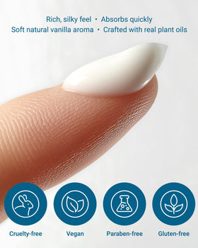 Bel Essence neck cream tube ready for targeted firming near the jawline.