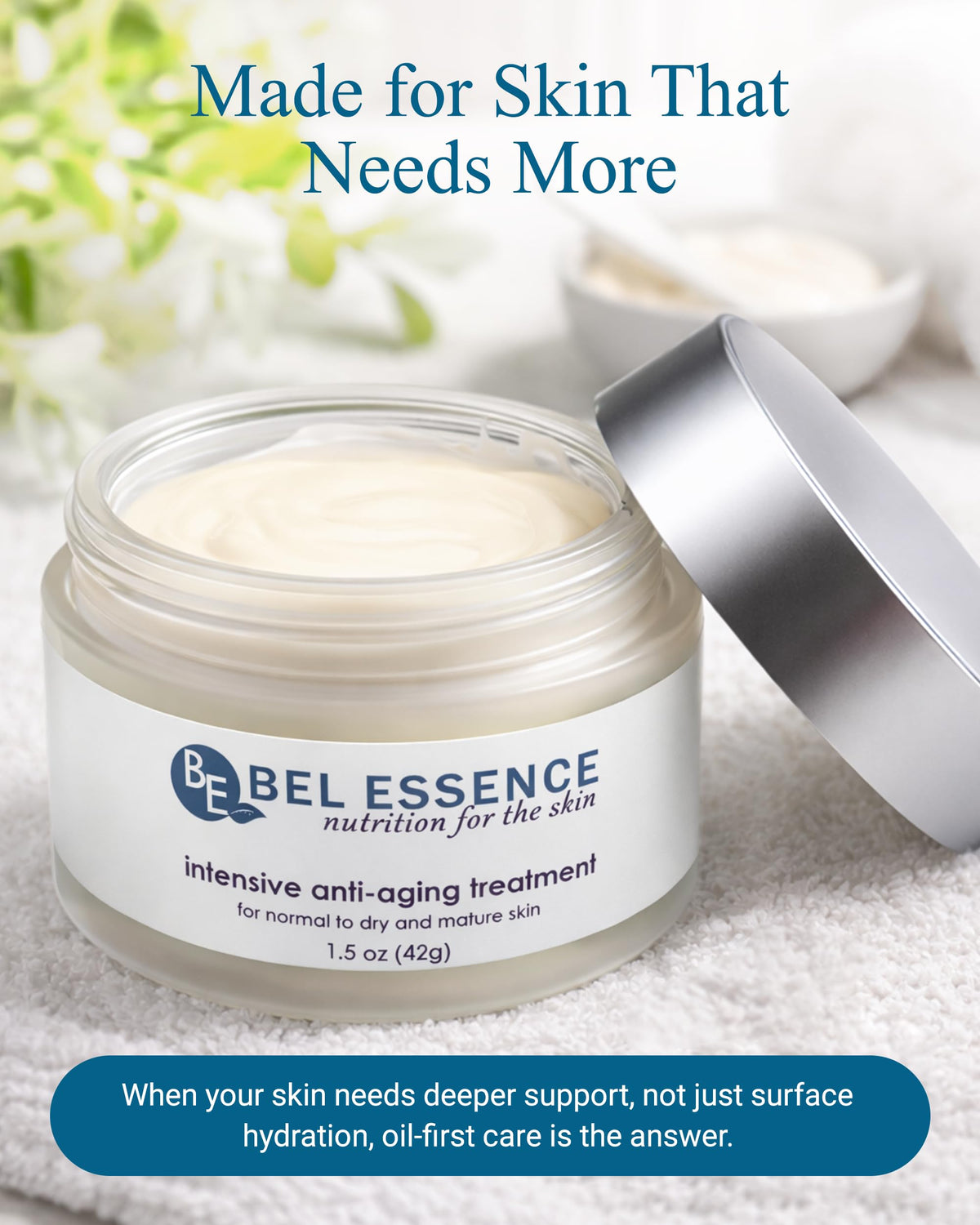 Bel Essence vegan gluten-free label on packaging.