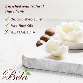 BELA Australia-made goat milk soap displayed in bathroom setting