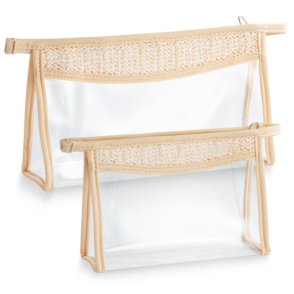 Belanttega Boho Patch Cosmetic Bag on the beach keeps essentials organized.
