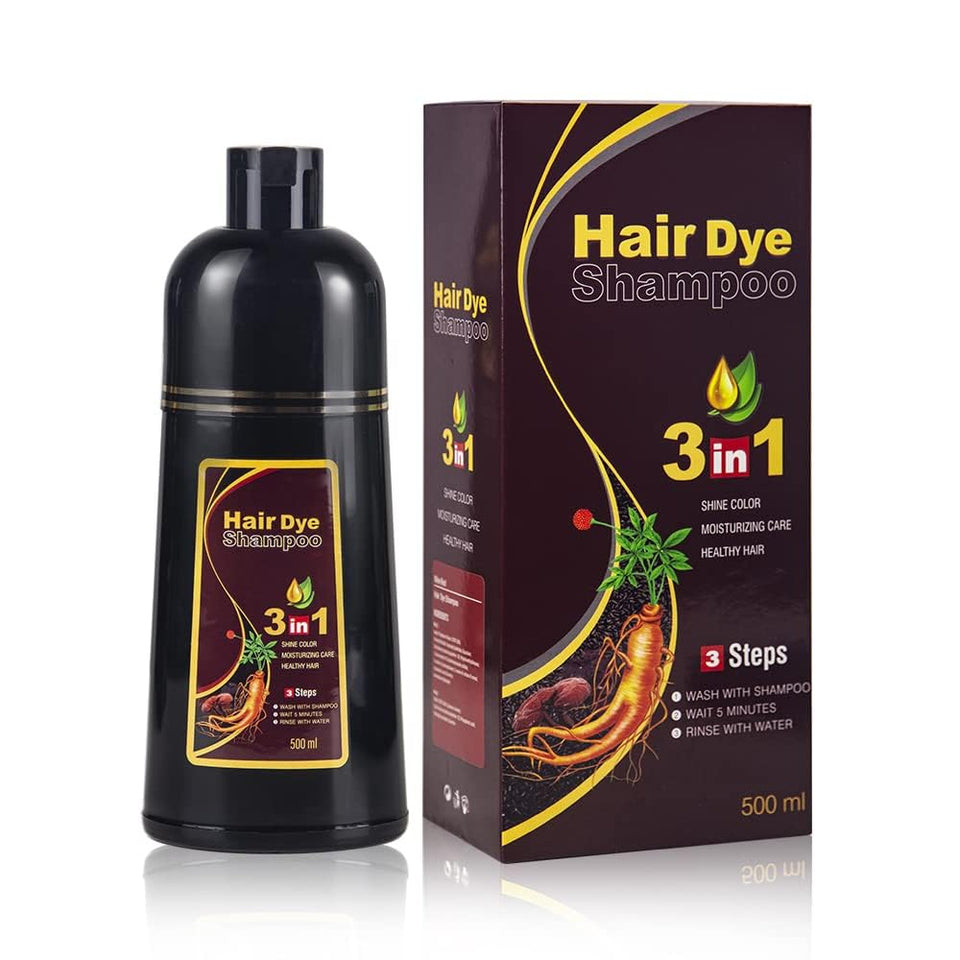 BELEZALIB Instant Dark Brown Hair Dye Shampoo bottle shown for at home color