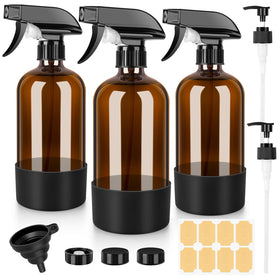 BELICOO amber glass spray bottle 500ml front view for essential oil protection and versatile use.