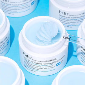 belif Aqua Bomb Cleansing Balm SPF removal in action for fresh skin.
