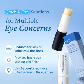 Belif Eye Bomb Stick provides hydration for smooth under-eye skin.