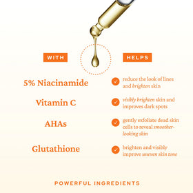 belif Niacinamide 5% & Vitamin C Serum glow application enhances brightness.